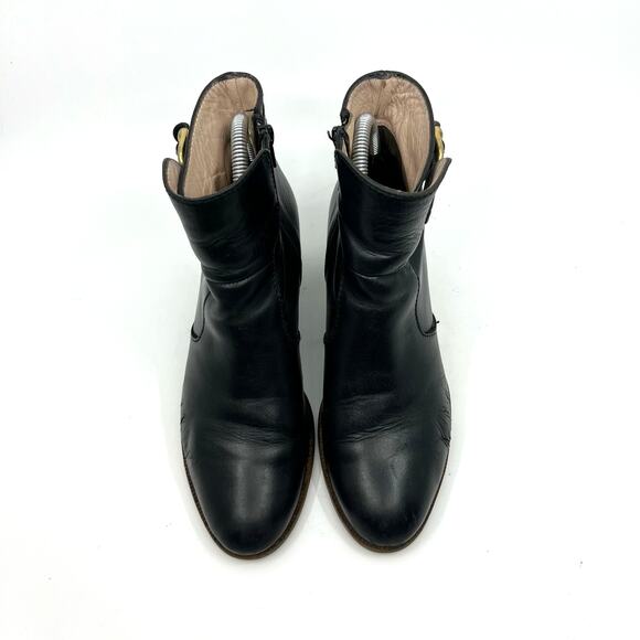A.P.C. Black Leather Ankle Boots Women's 6 US - Picture 5 of 9